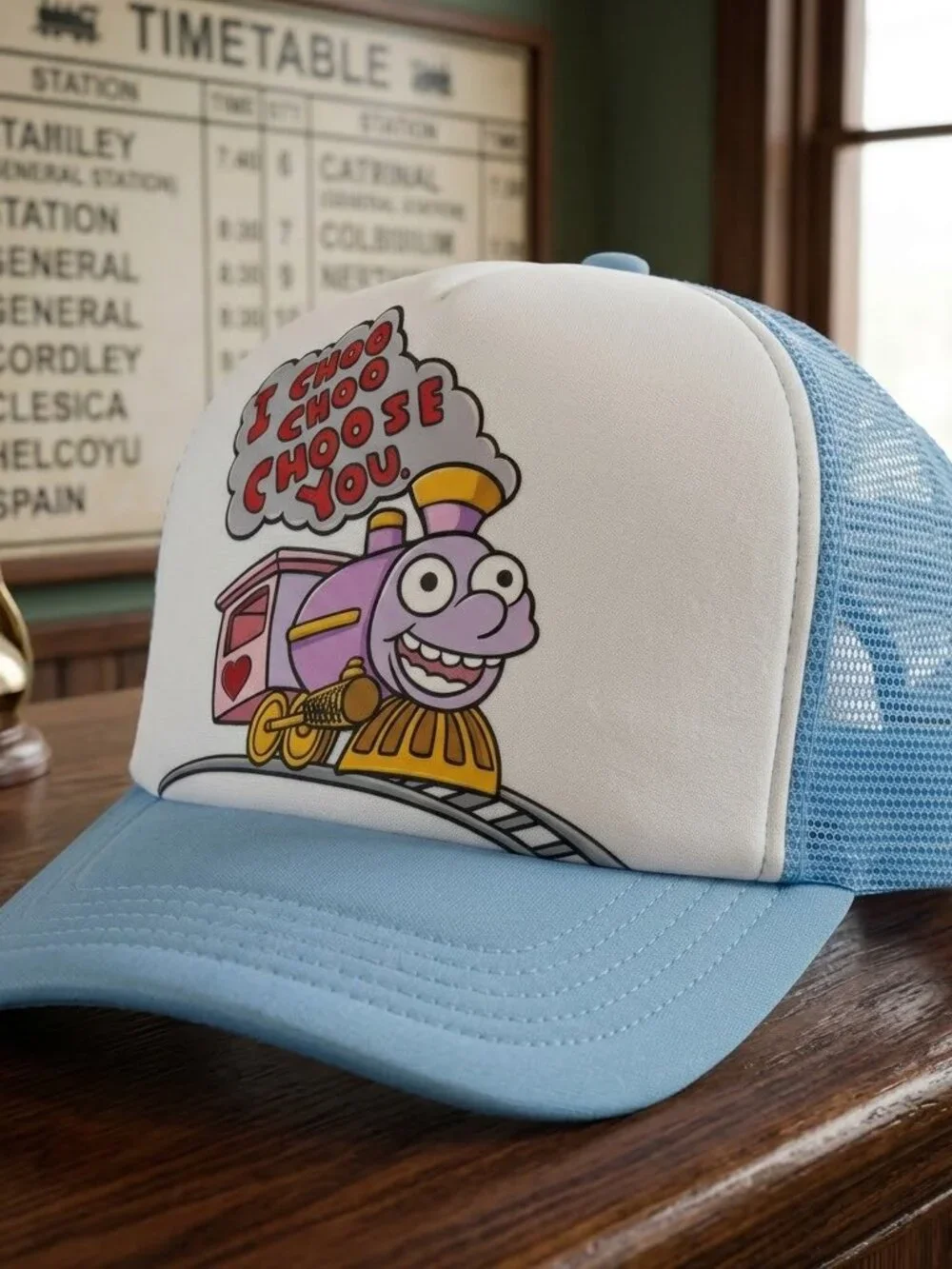 Retro Simpsons Hat I Choo Choo Choose You Ralph Wiggum Foam Snapback Cap USA New